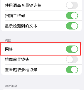 长丰镇苹果手机维修网点分享iPhone如何开启九宫格构图功能 