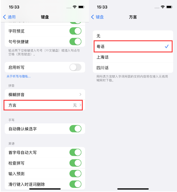 长丰镇苹果14服务点分享iPhone 14plus设置键盘粤语方言的方法 